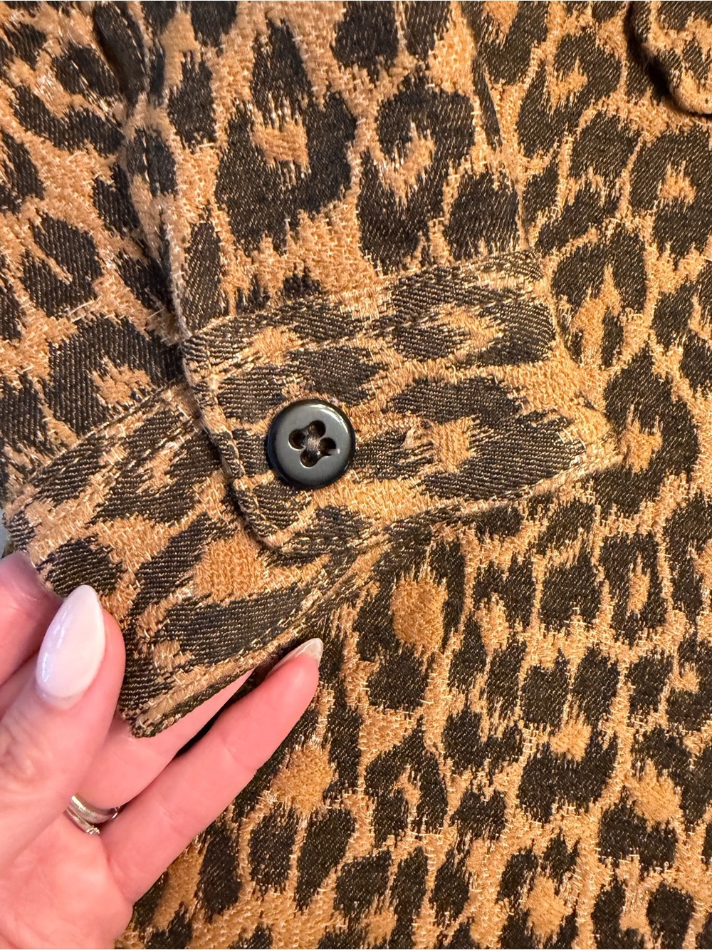 EUC! Bellerose Leopard Jacquard Oversized Jacket, sz 6 US (see chart) - Picture 8 of 14